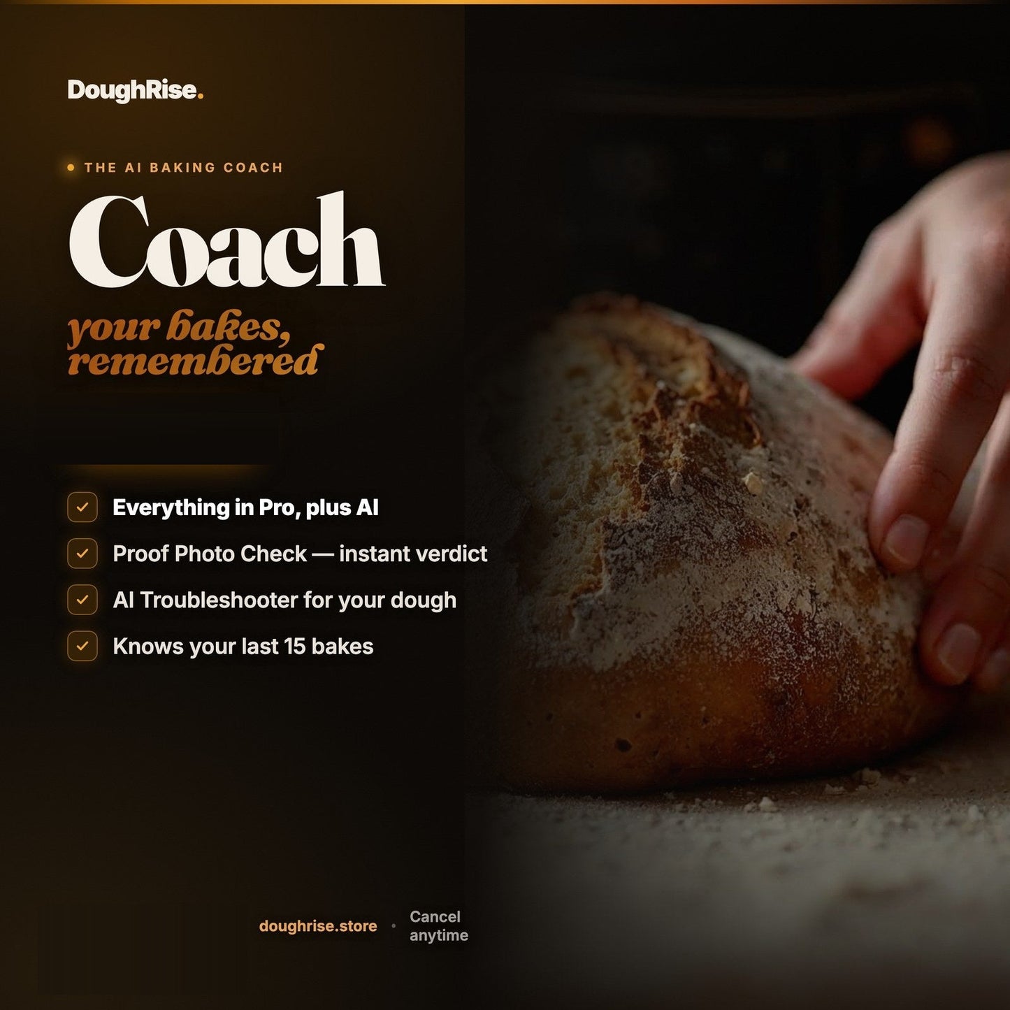 DoughRise Coach — the AI baking coach that remembers your last 15 bakes