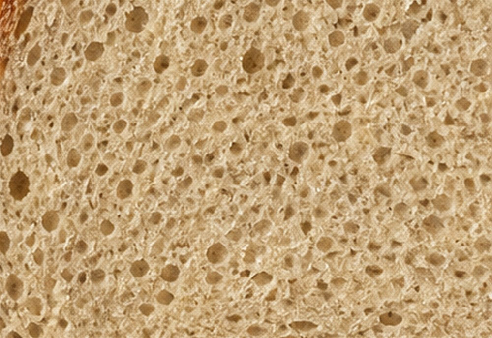 A dense, tight, gummy sourdough crumb that never opened up
