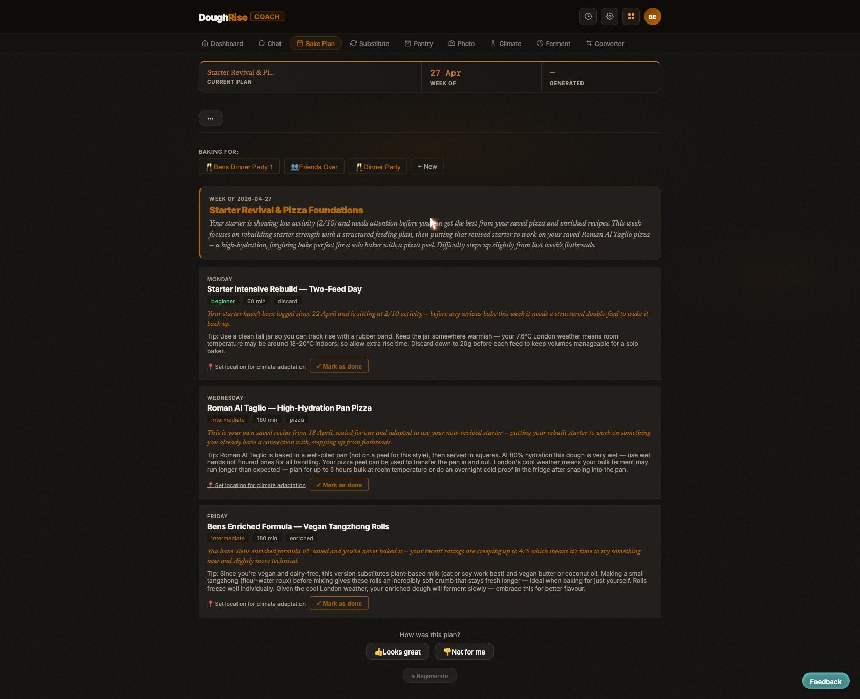 DoughRise Coach AI Bake Plan